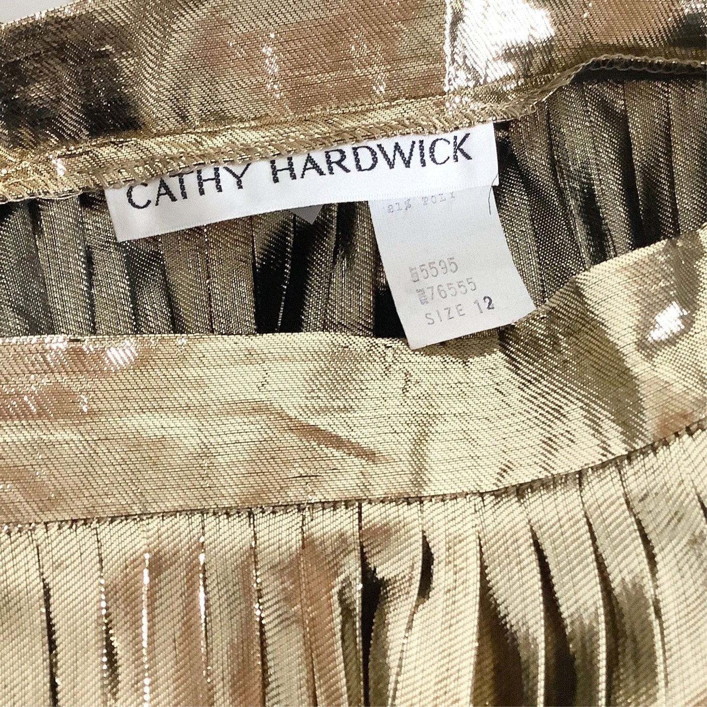 Gold Pleated Maxi Skirt - Vintage 1980s Glamour