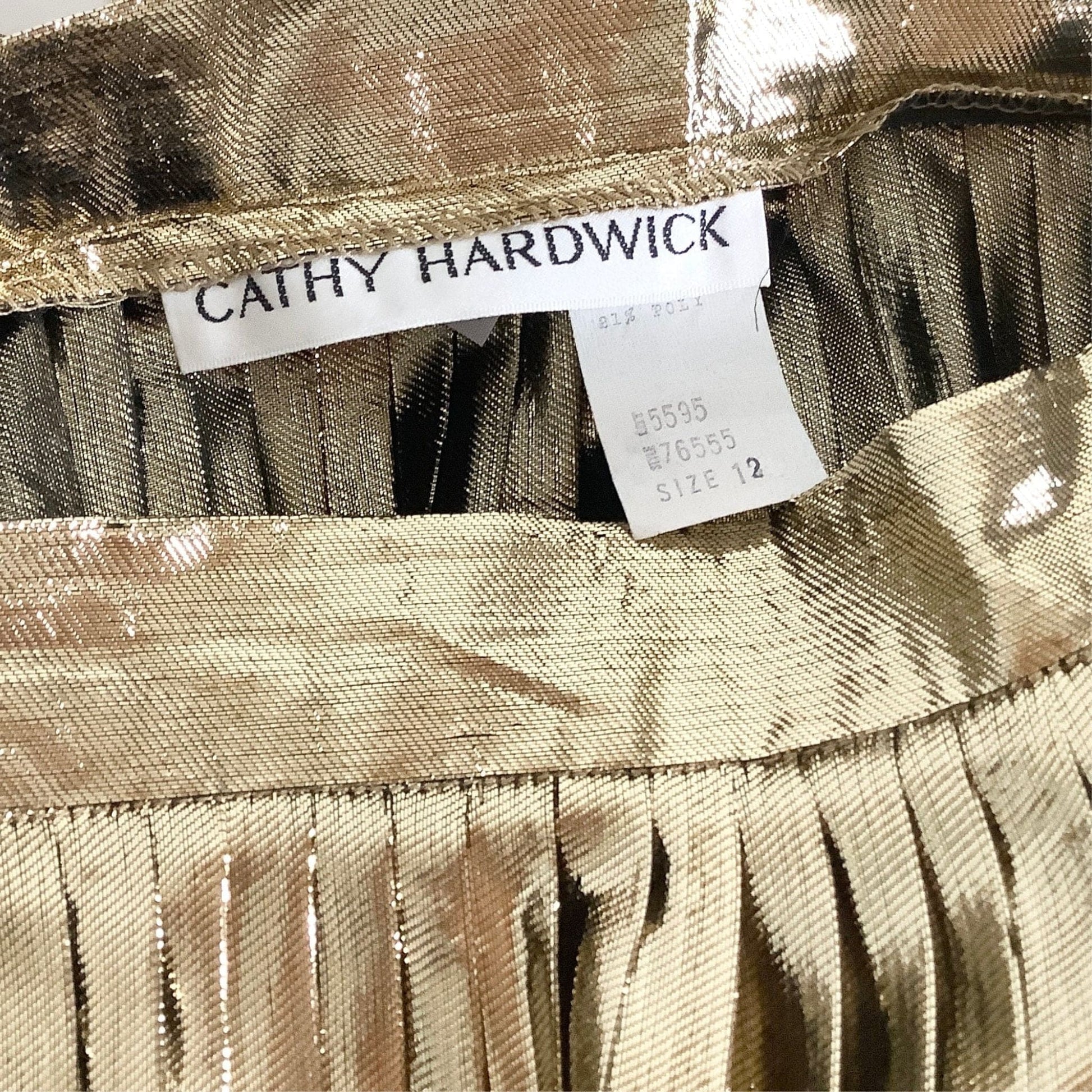 Gold Pleated Maxi Skirt - Vintage 1980s Glamour