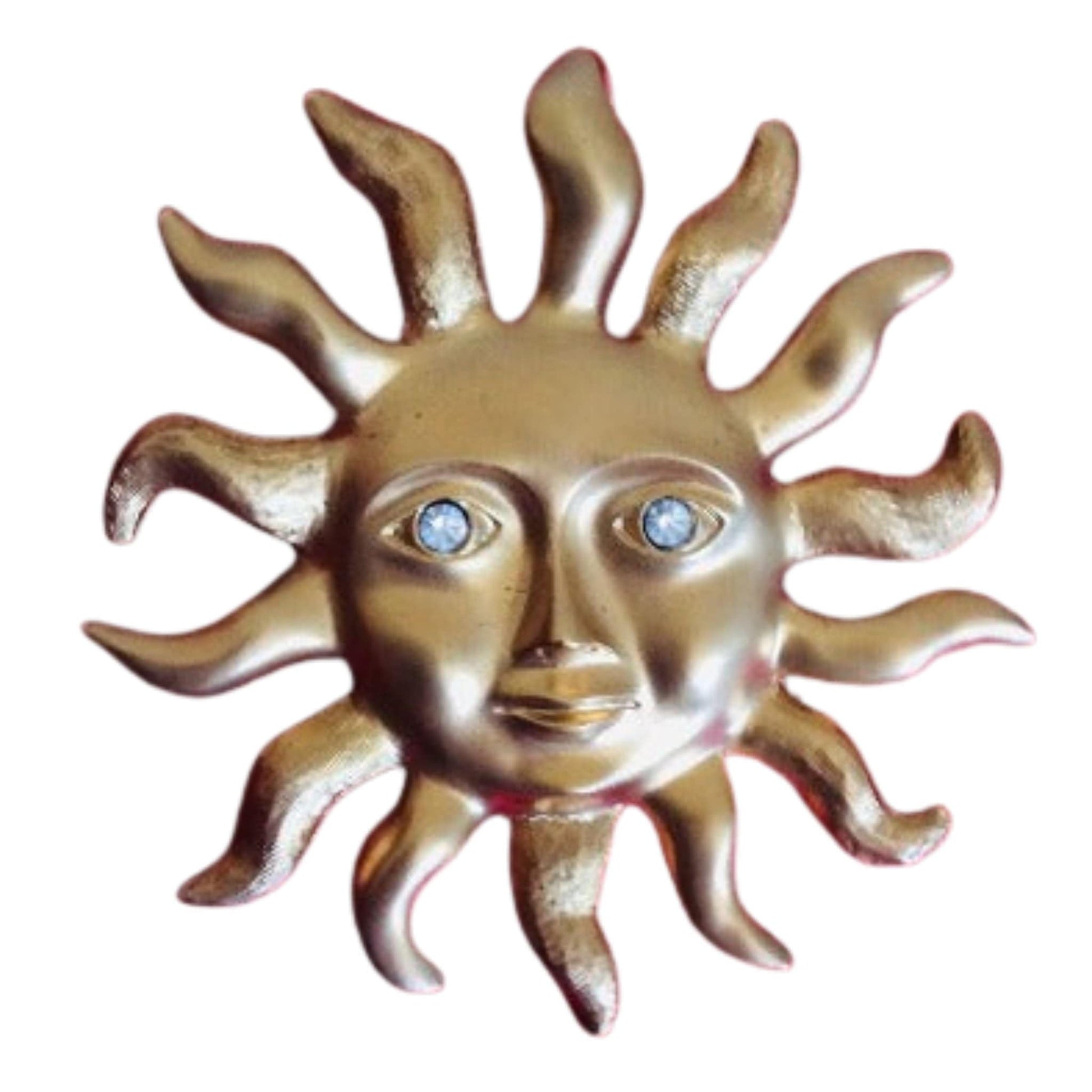 Gold Tone Sun Brooch