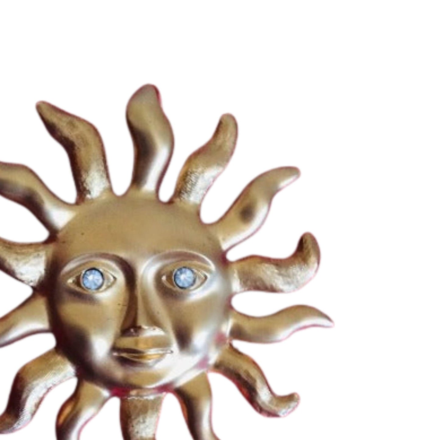 Gold Tone Sun Brooch