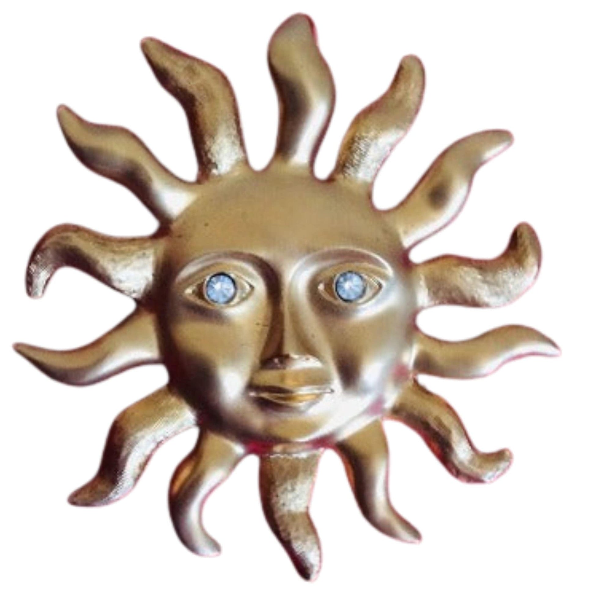 Gold Tone Sun Brooch