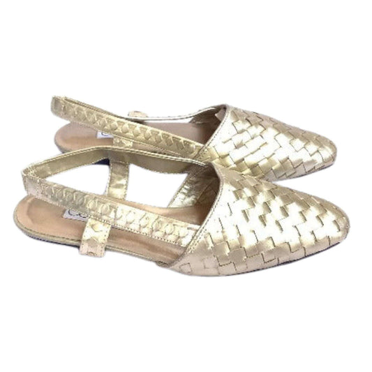 Gold Woven Leather Flats