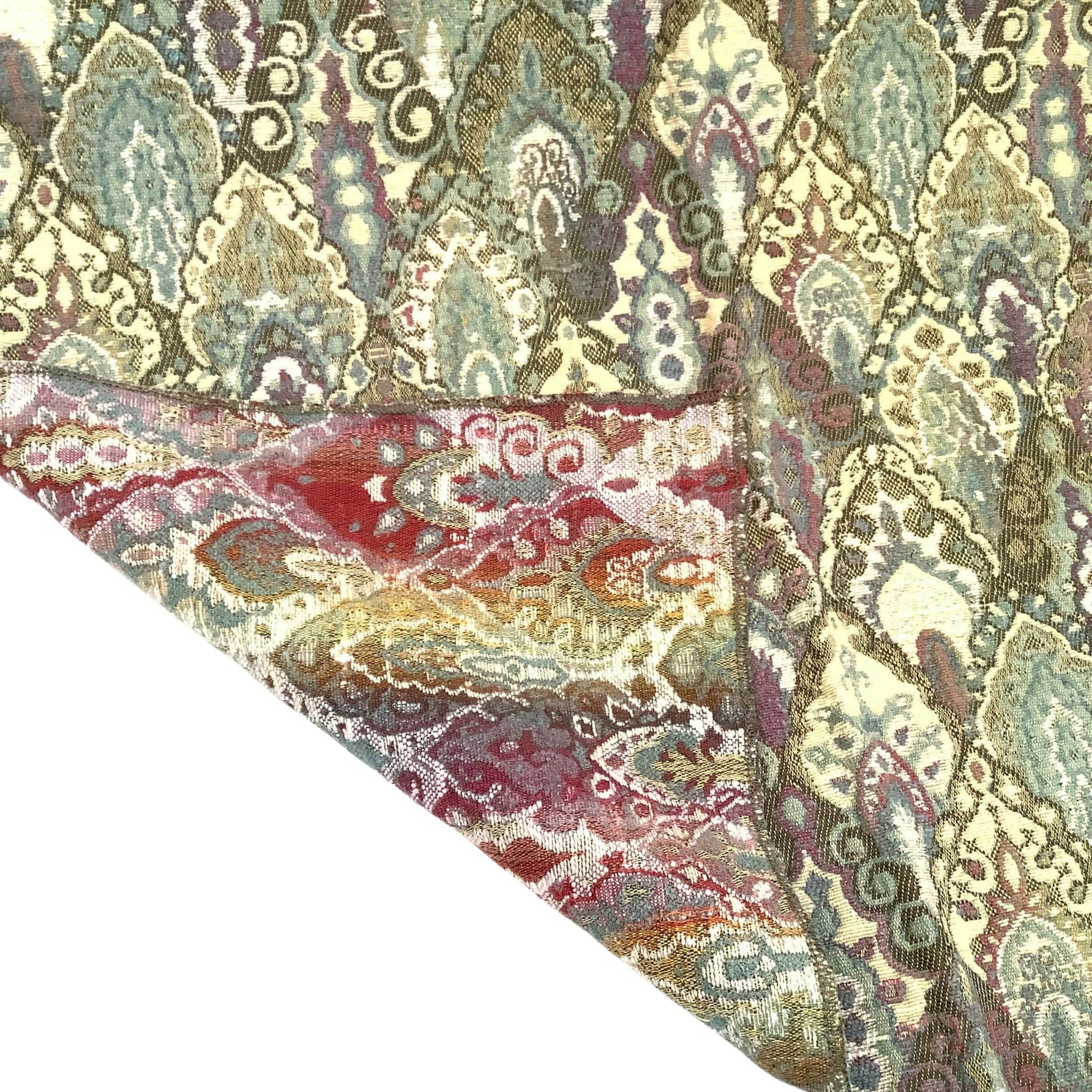 Green Brocade Fabric Sample
