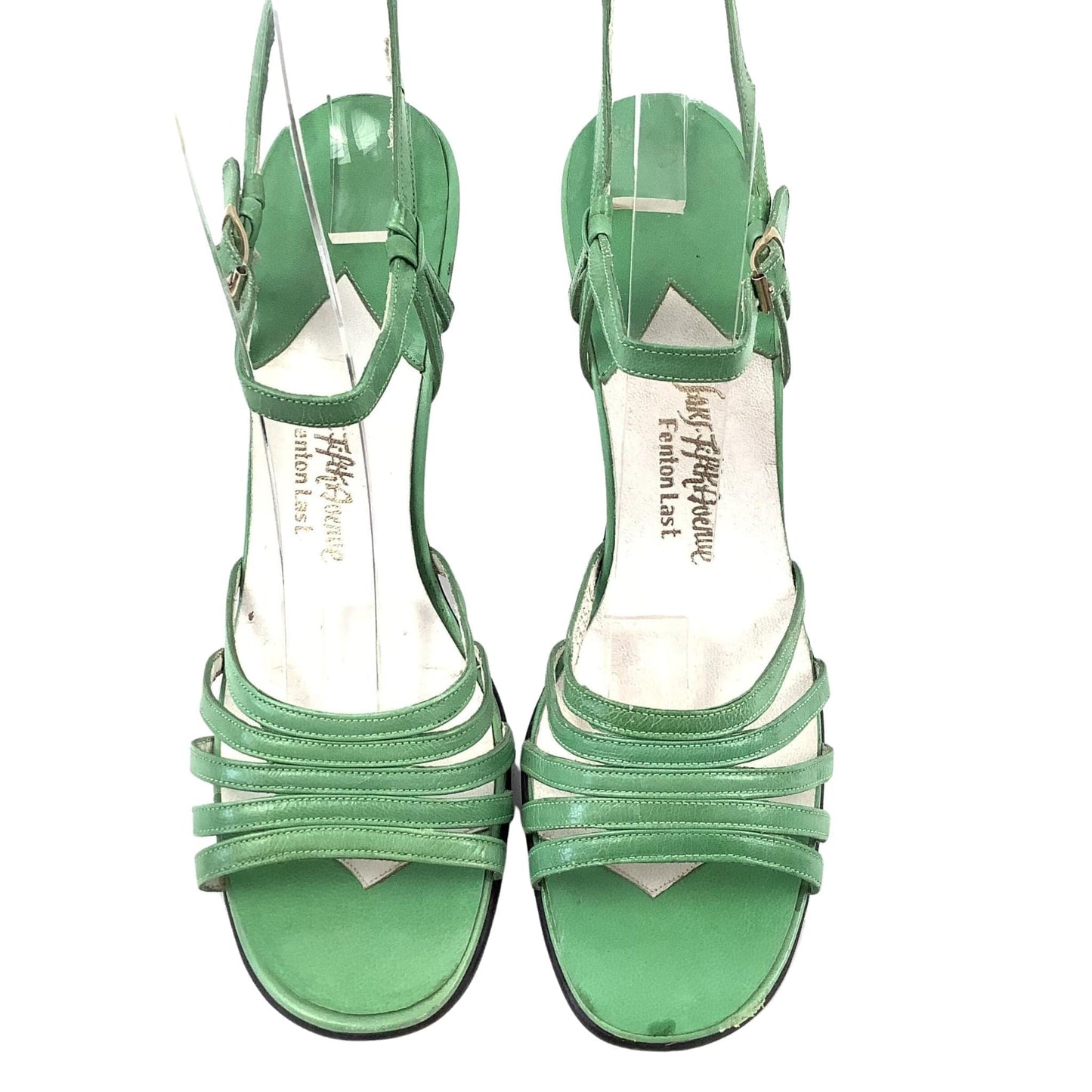 Green Leather Strappy Heels