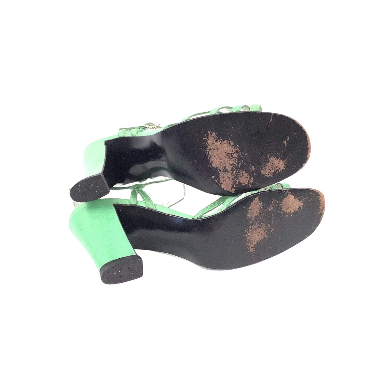 Green Leather Strappy Heels