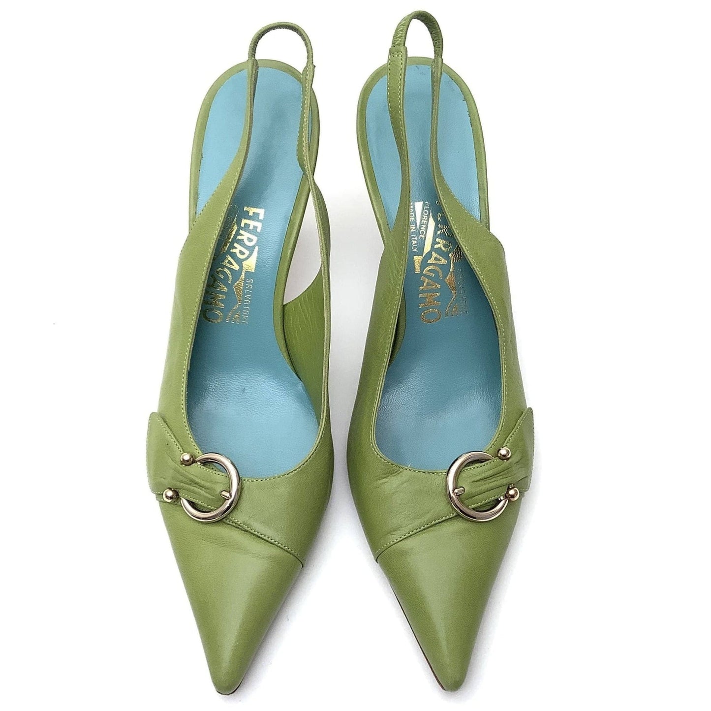 Green Slingback Heels