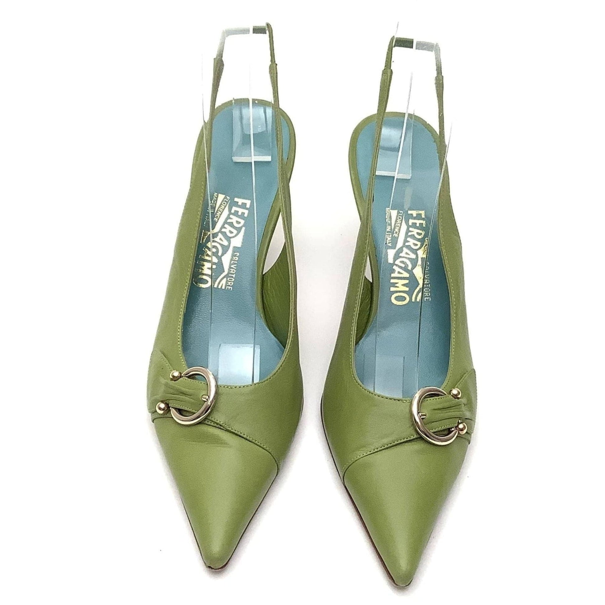 Green Slingback Heels