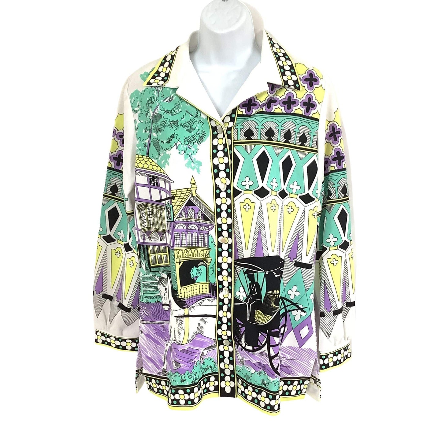 Vintage Hamilton 8 Art Deco Blouse - '60s Rockabilly Fashion