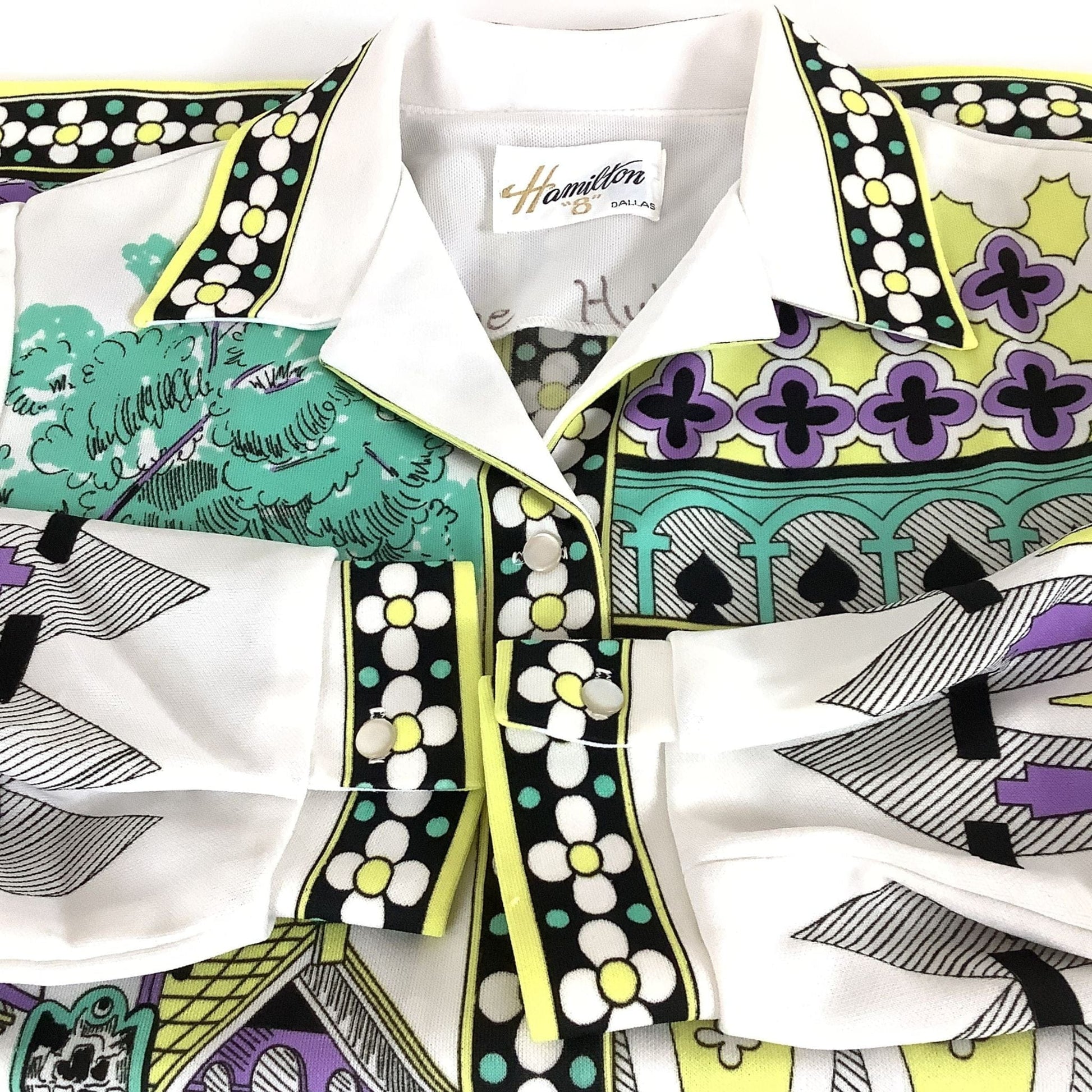 Vintage Hamilton 8 Art Deco Blouse - '60s Rockabilly Fashion