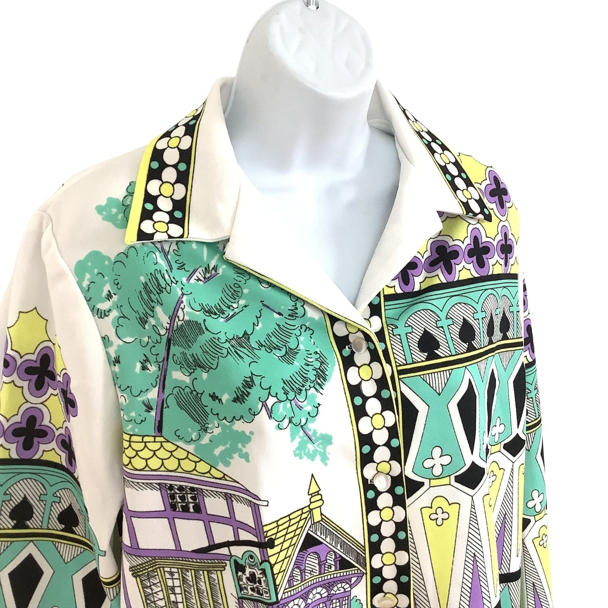 Vintage Hamilton 8 Art Deco Blouse - '60s Rockabilly Fashion