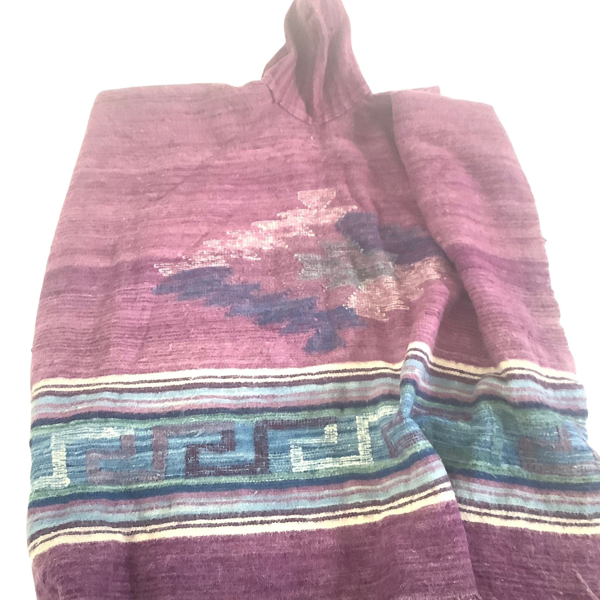 Handwoven Rustic Poncho OS / Multi / Vintage 1970s