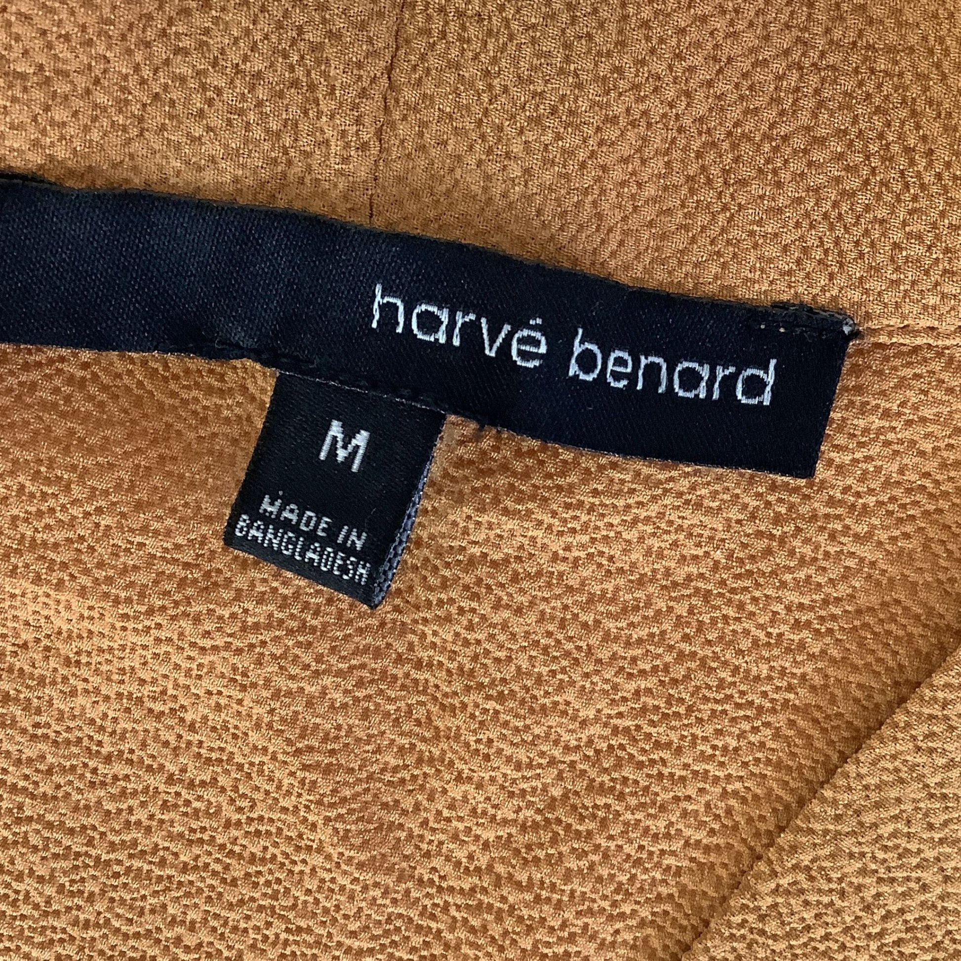 Harve Benard size label on mustard fabric