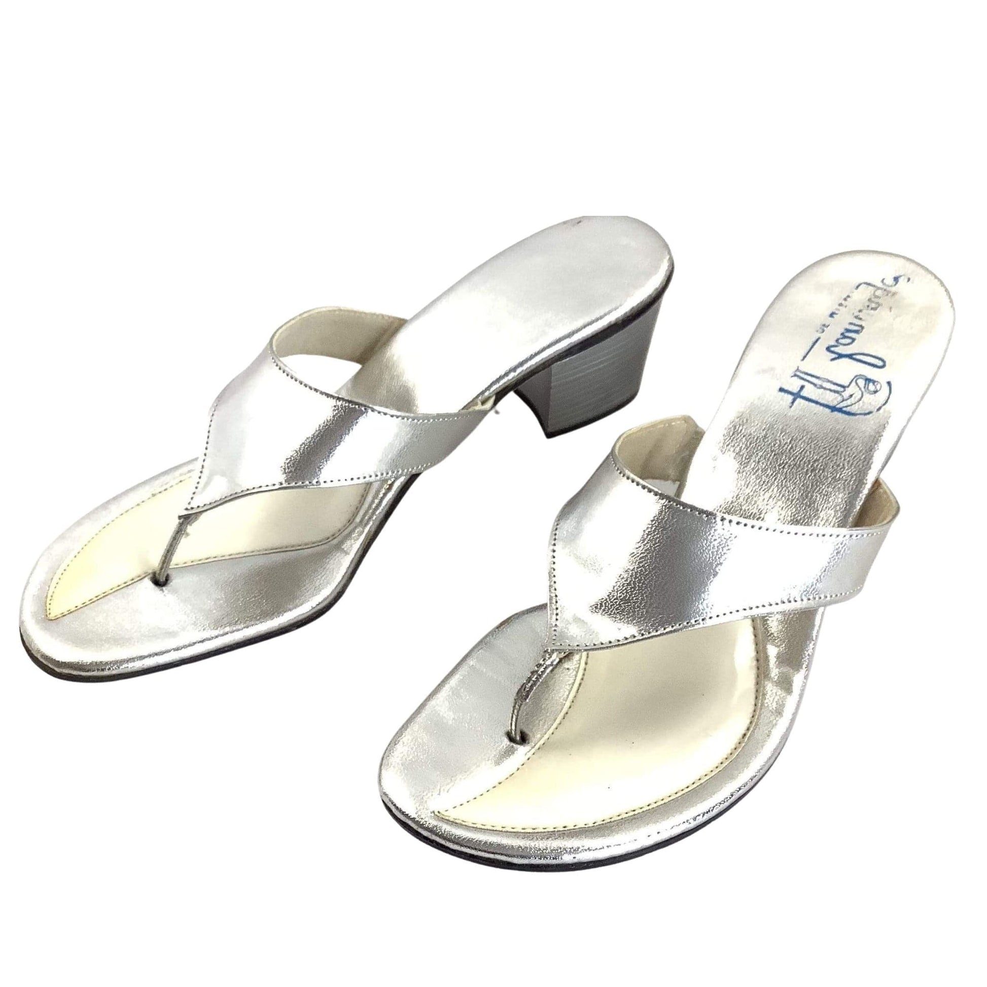 Heeled Silver Sandals