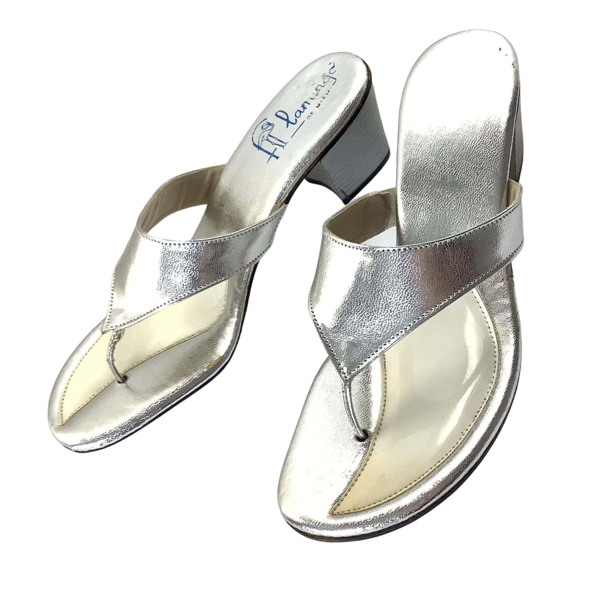 Heeled Silver Sandals