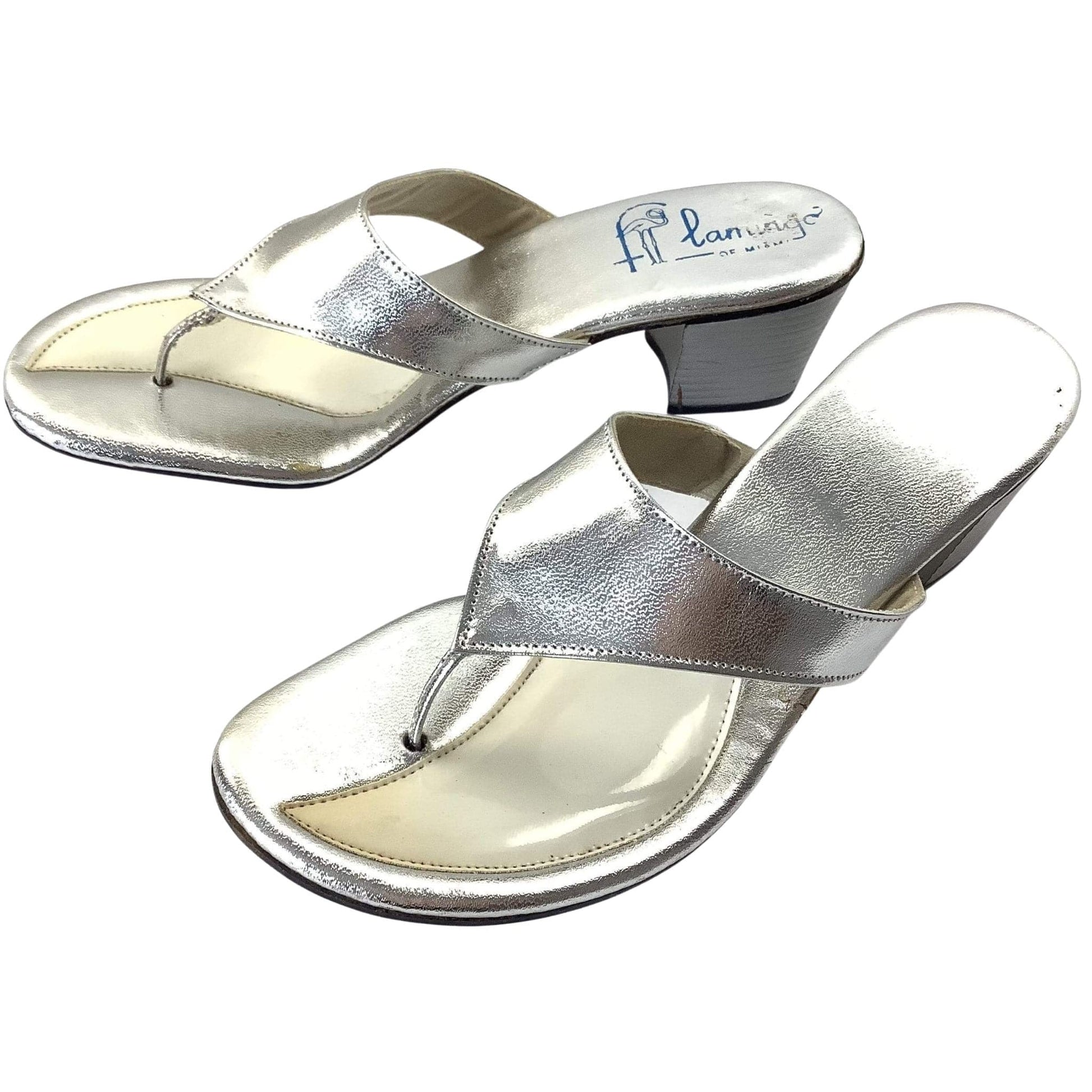 Heeled Silver Sandals