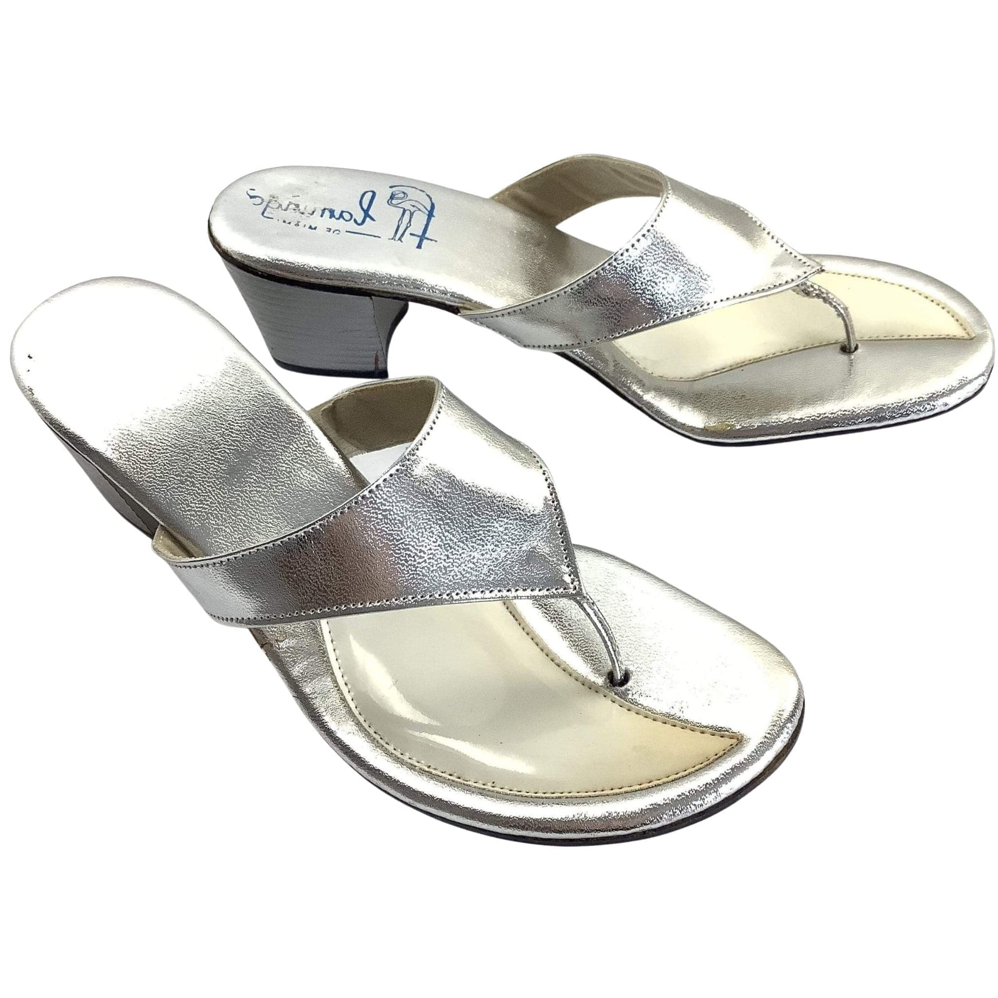 Heeled Silver Sandals