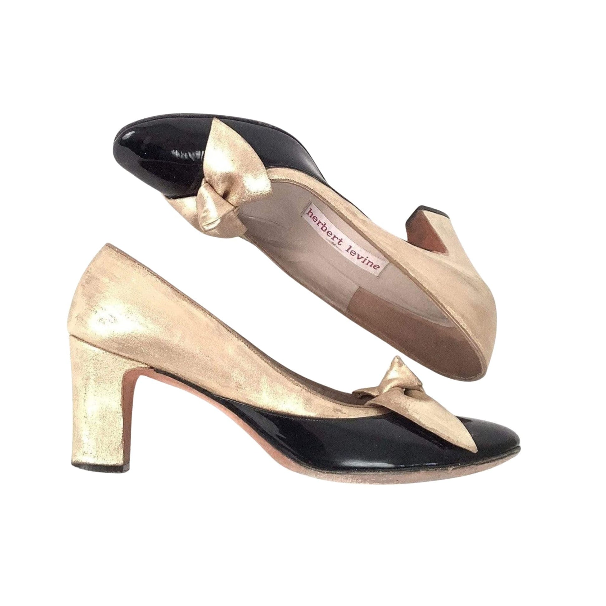Herbert Levine Gold Shoes 7.5 / Multi / Vintage 1950s