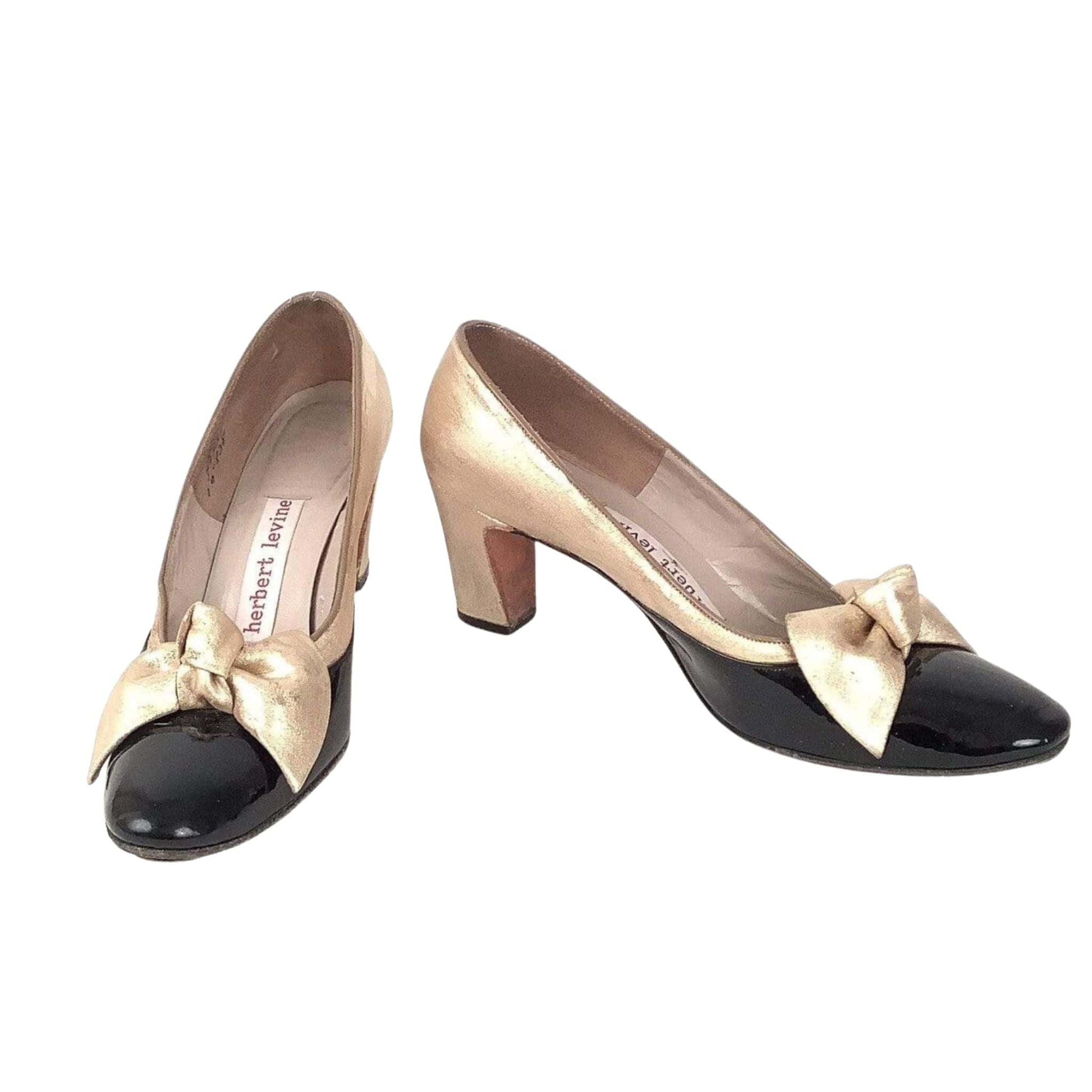 Herbert Levine Gold Shoes 7.5 / Multi / Vintage 1950s