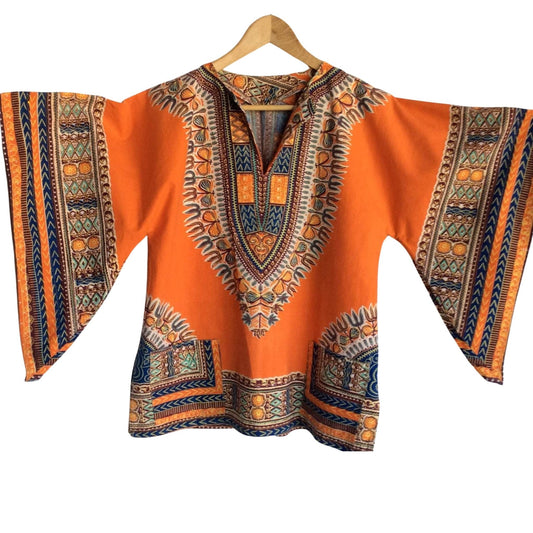 Vintage 1970s Funky Hippie Tunic - Retro Carnival-Wear Shirt