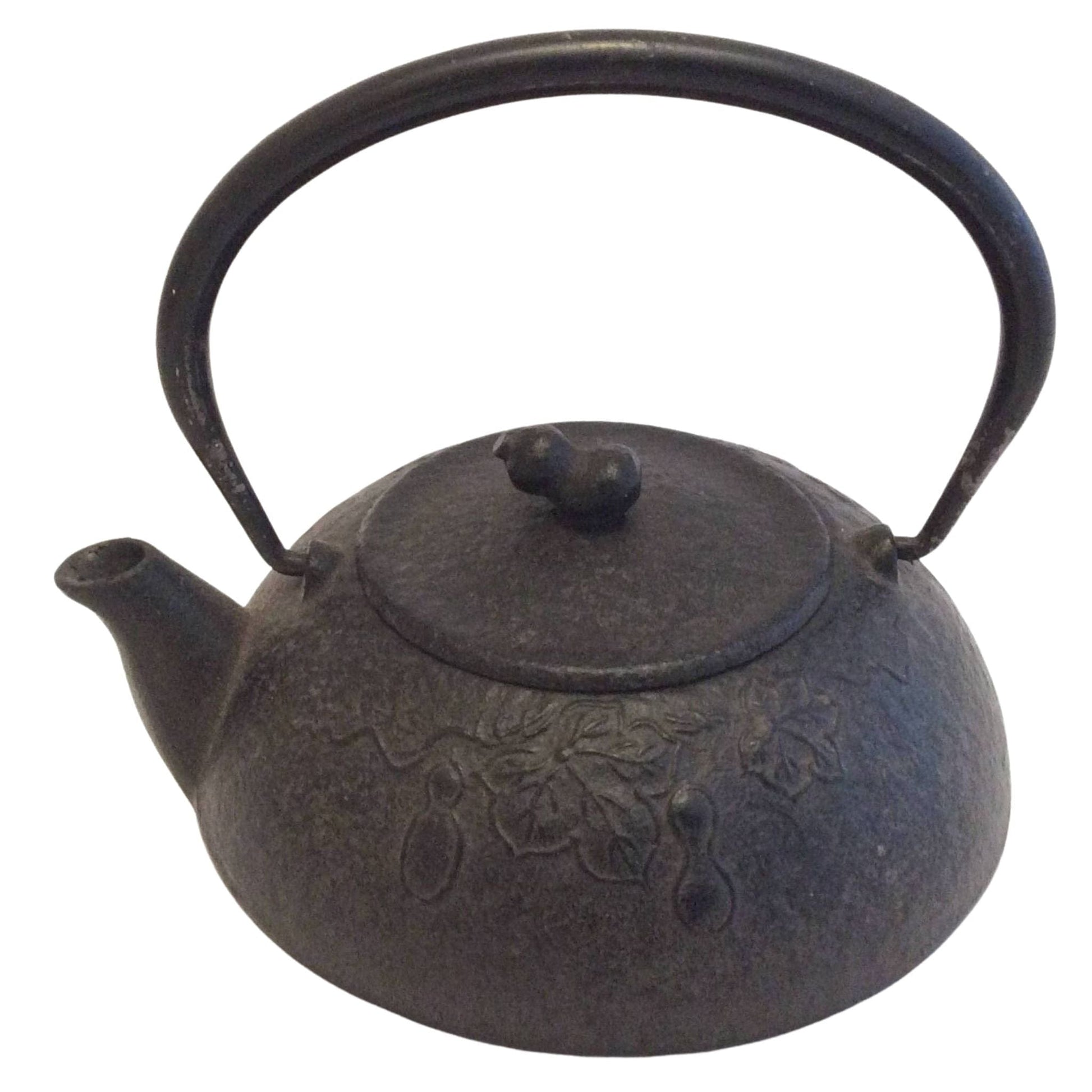 Japanese Kotobuki Teapot Black / Cast Iron / Vintage 1970s