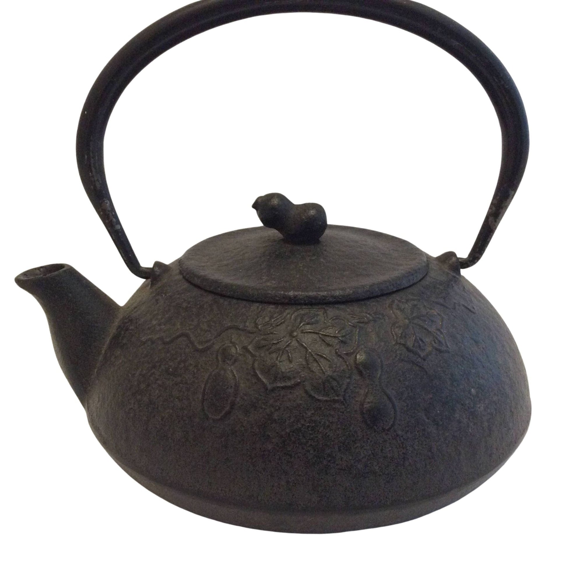 Japanese Kotobuki Teapot Black / Cast Iron / Vintage 1970s
