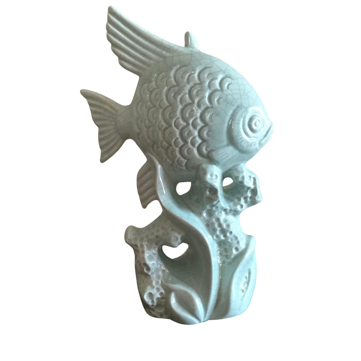 Jaru Ceramic Fish Sculpture Blue / Ceramic / Vintage 1980s