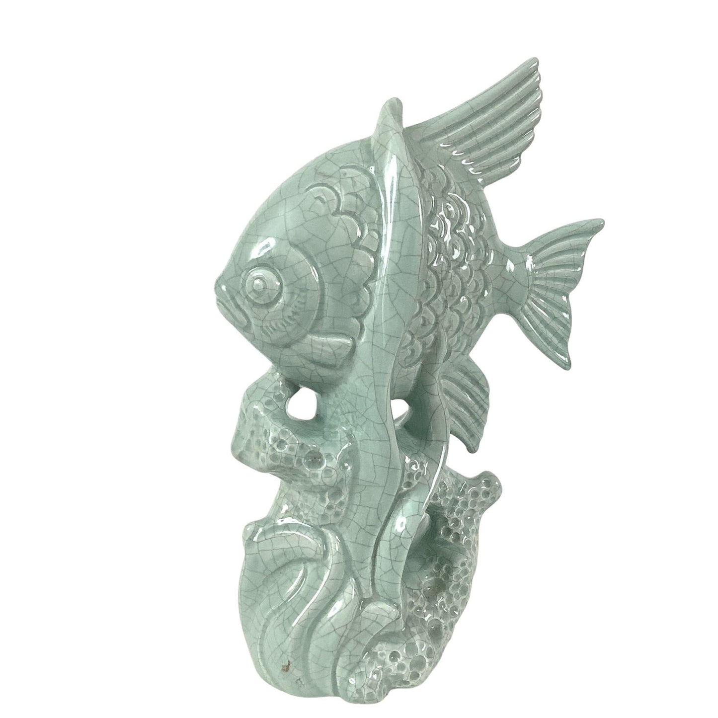 Jaru Ceramic Fish Sculpture Blue / Ceramic / Vintage 1980s