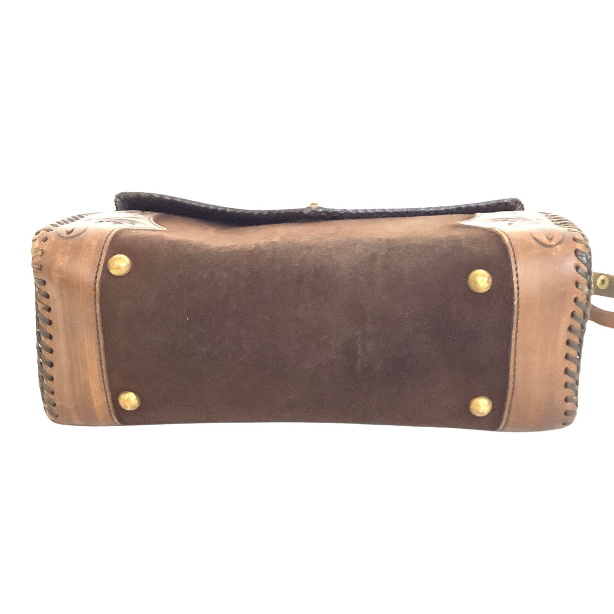 Bottom view of 1950s Vintage Joo-Kay Tooled Bag.