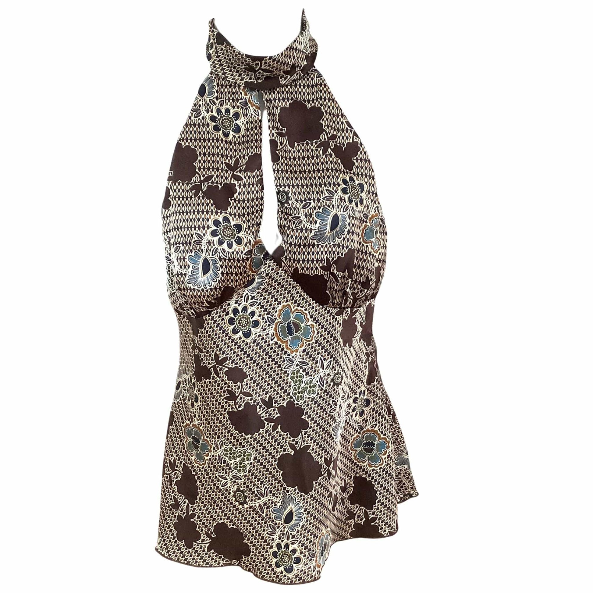 Vintage Keyhole Halter Top - 1970s Summer Fashion