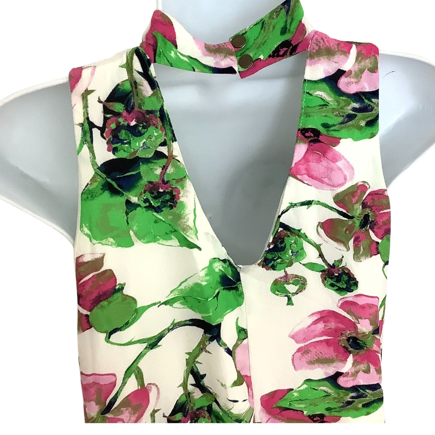 Keyhole Y2K Floral Tunic - Multicolor Large Scale Print