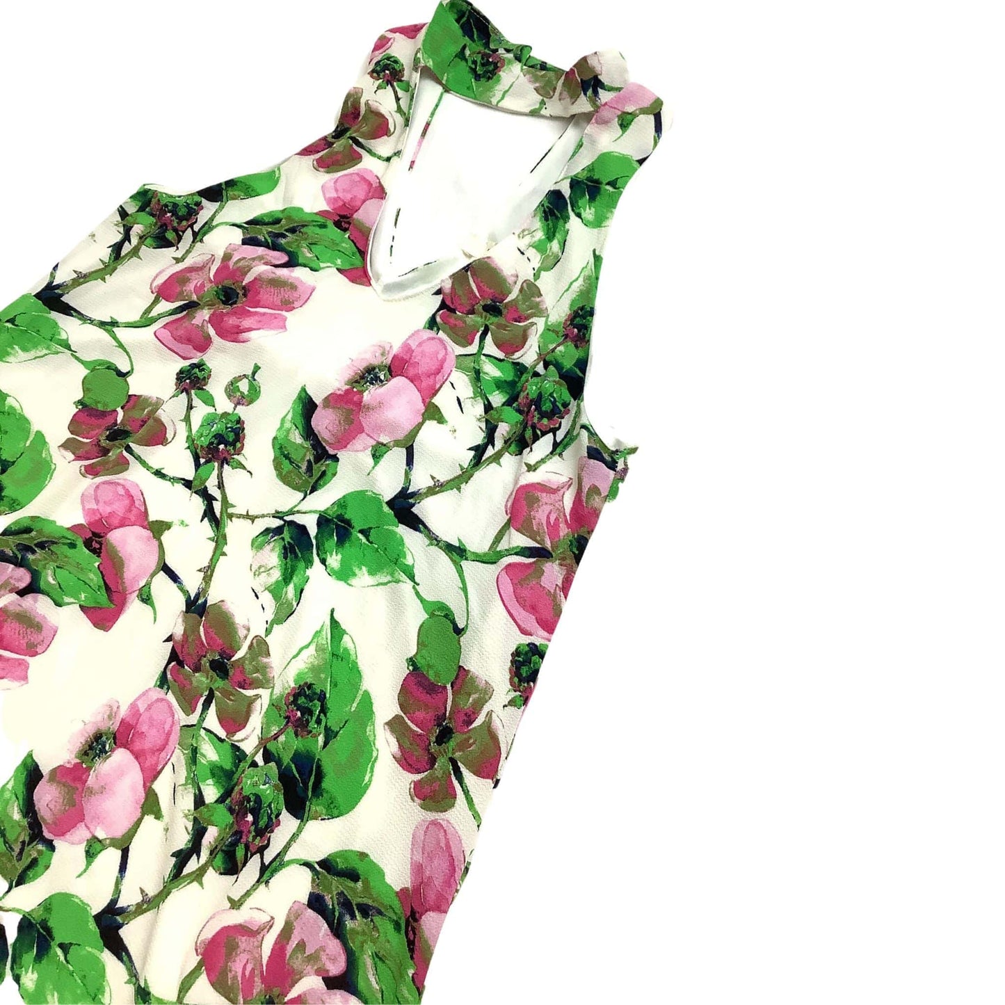 Keyhole Y2K Floral Tunic - Multicolor Large Scale Print