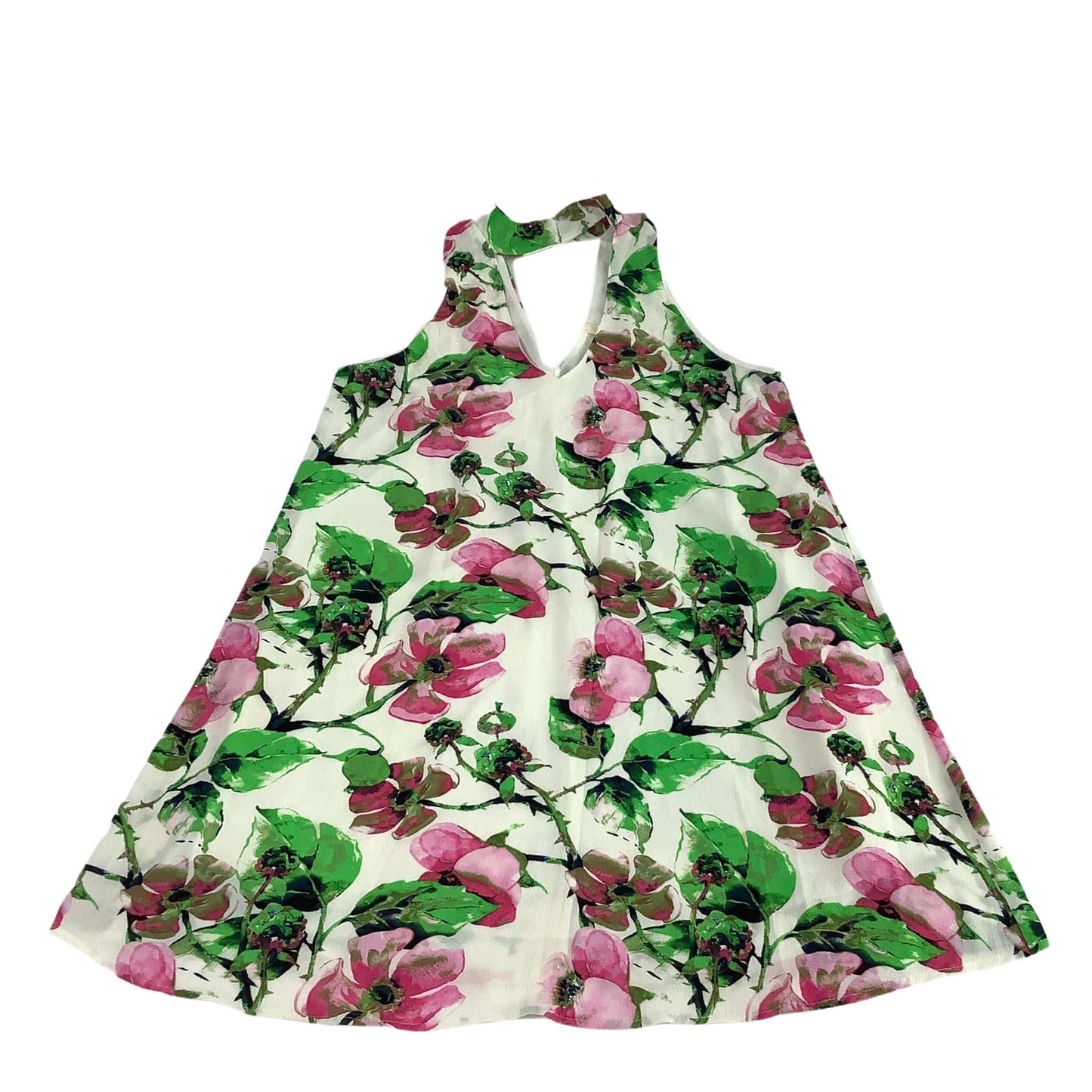 Keyhole Y2K Floral Tunic - Multicolor Large Scale Print
