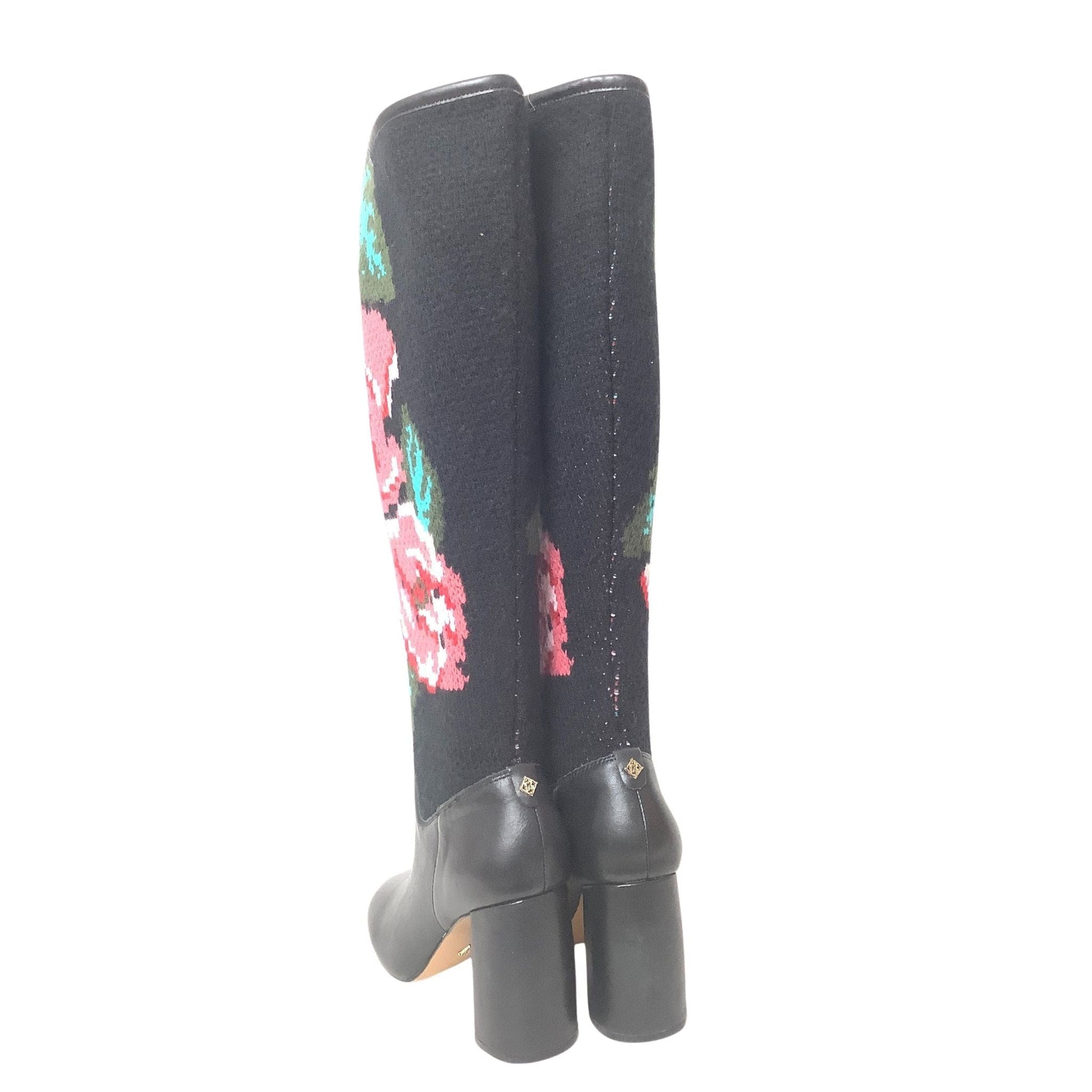 Knitted Floral Tall Boots
