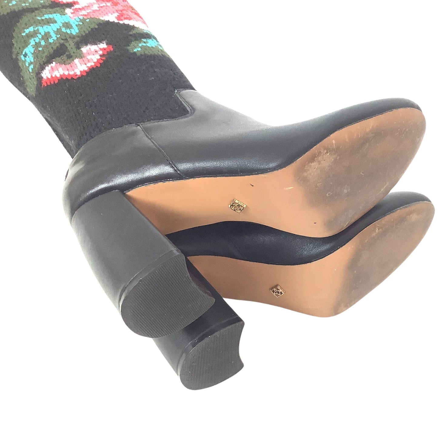 Knitted Floral Tall Boots