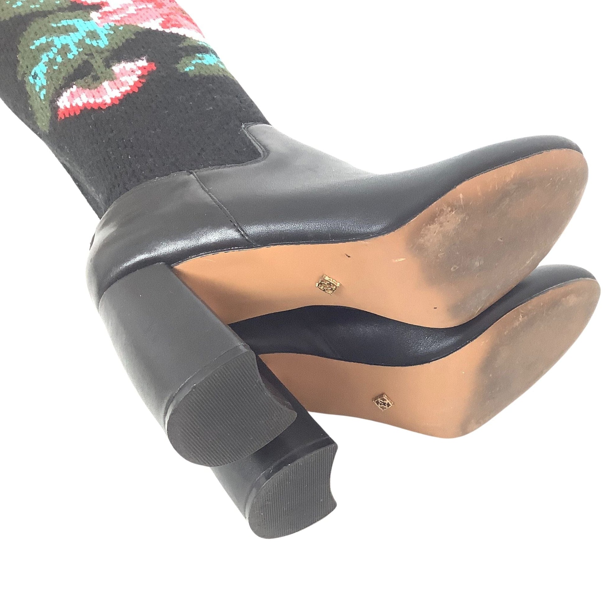 Knitted Floral Tall Boots