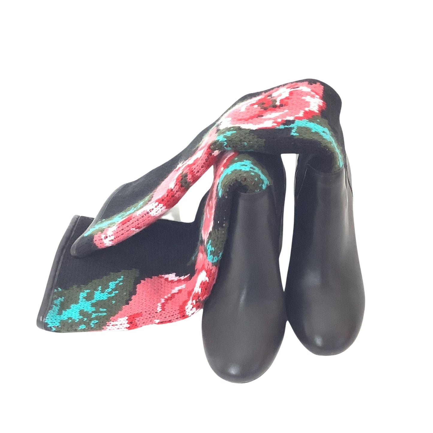 Knitted Floral Tall Boots