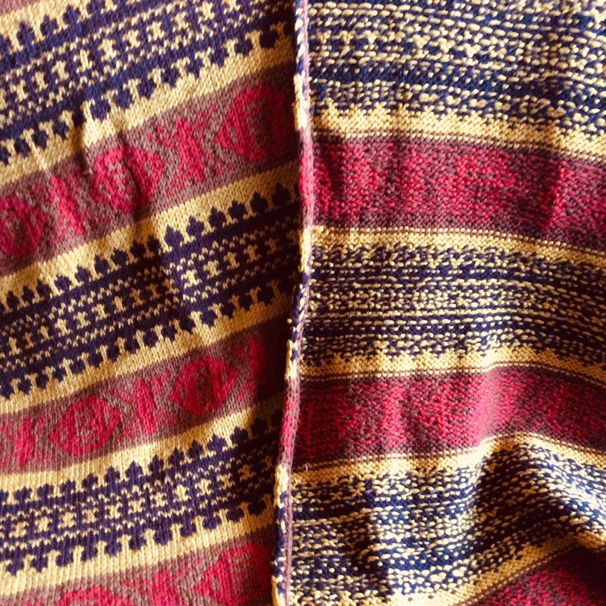 Knitted Vintage Throw Multi / Synthetic / Vintage 1970s