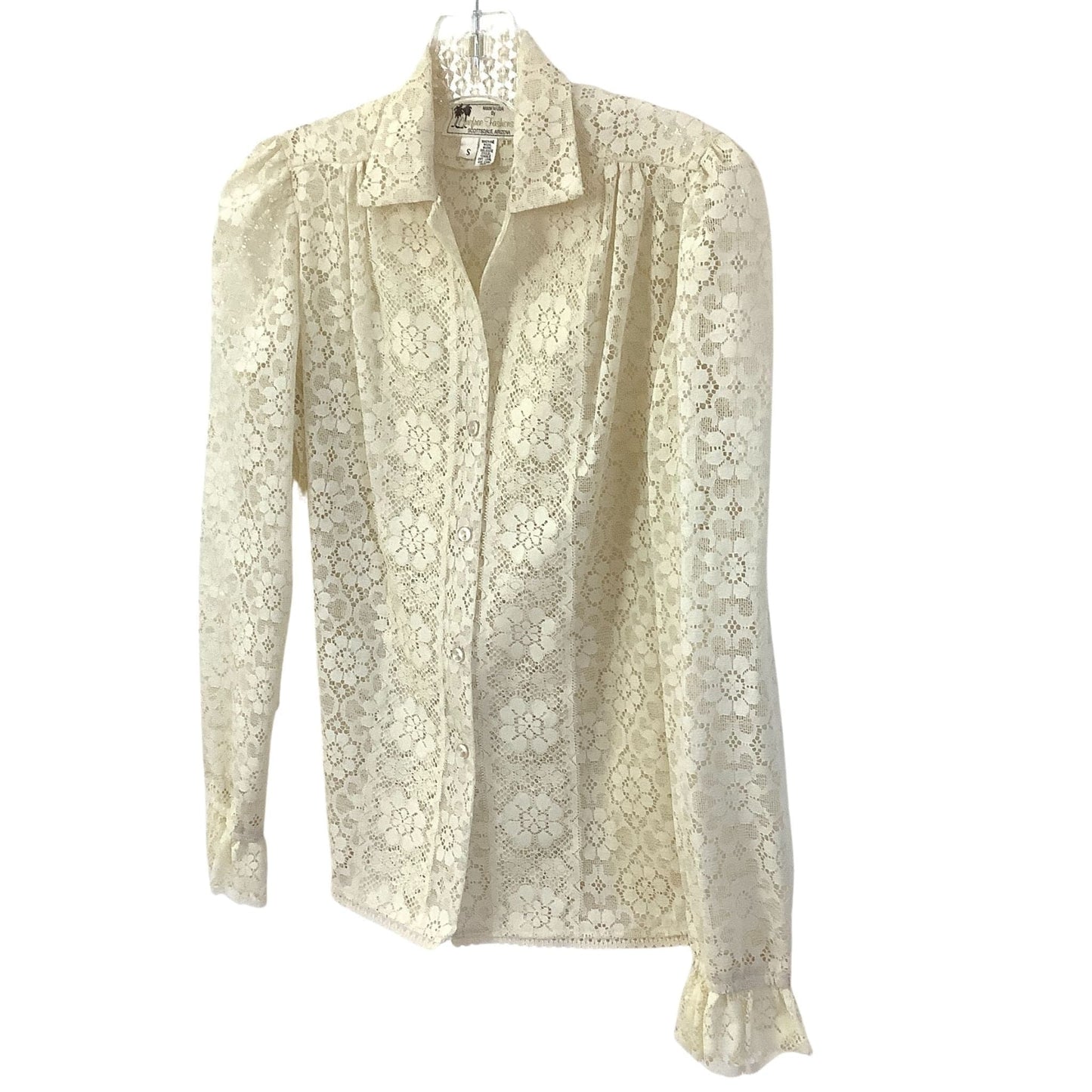 Vintage 1980s Lace Blouse - Carefree Fashions