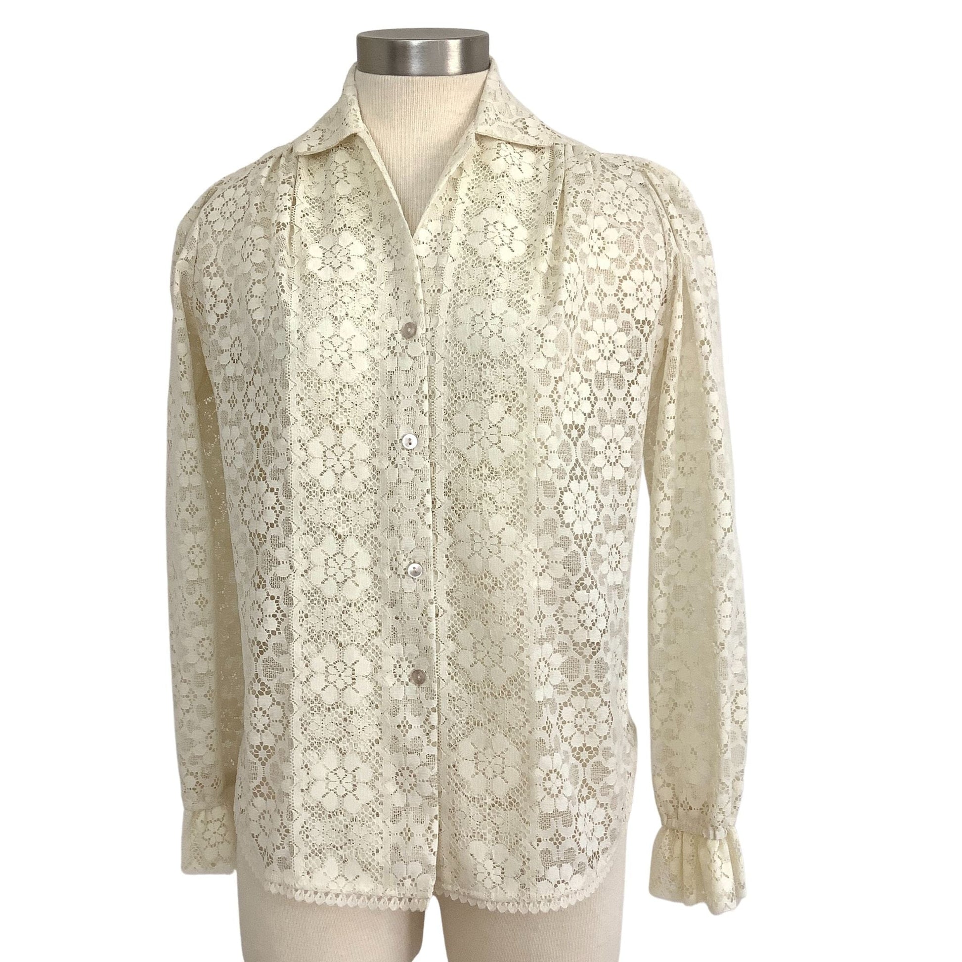 Vintage 1980s Lace Blouse - Carefree Fashions