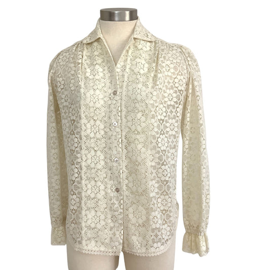 Vintage 1980s Lace Blouse - Carefree Fashions