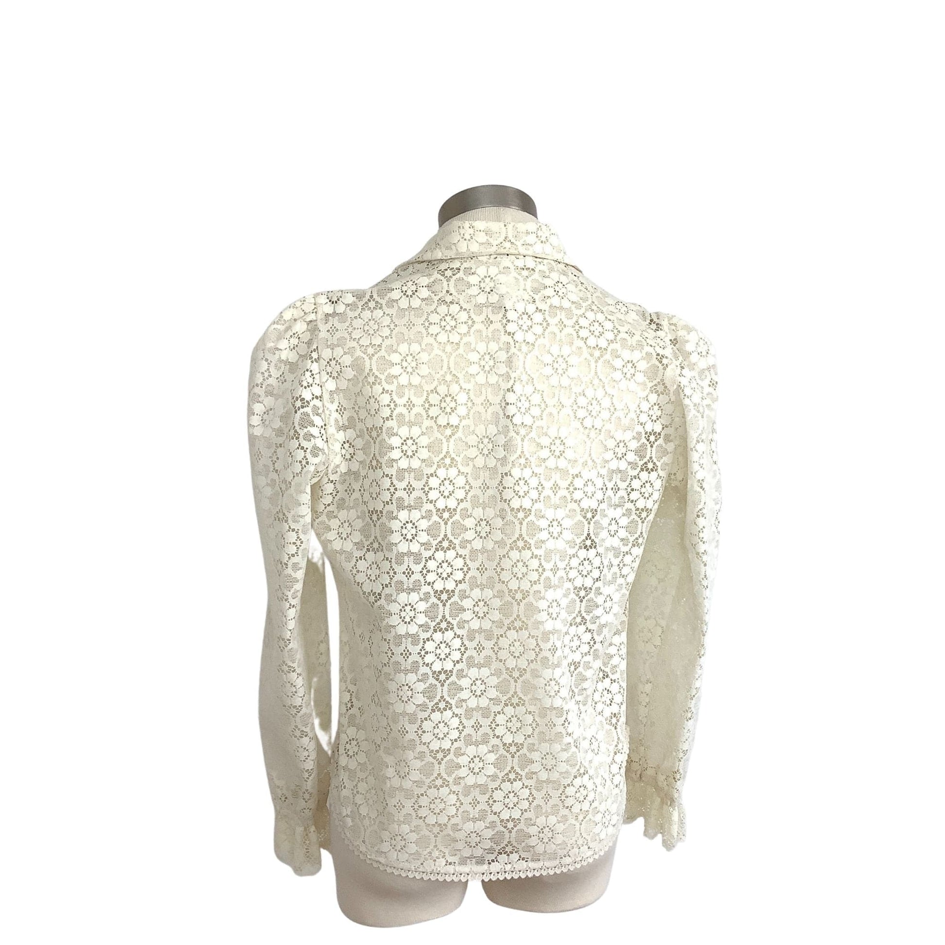 Vintage 1980s Lace Blouse - Carefree Fashions