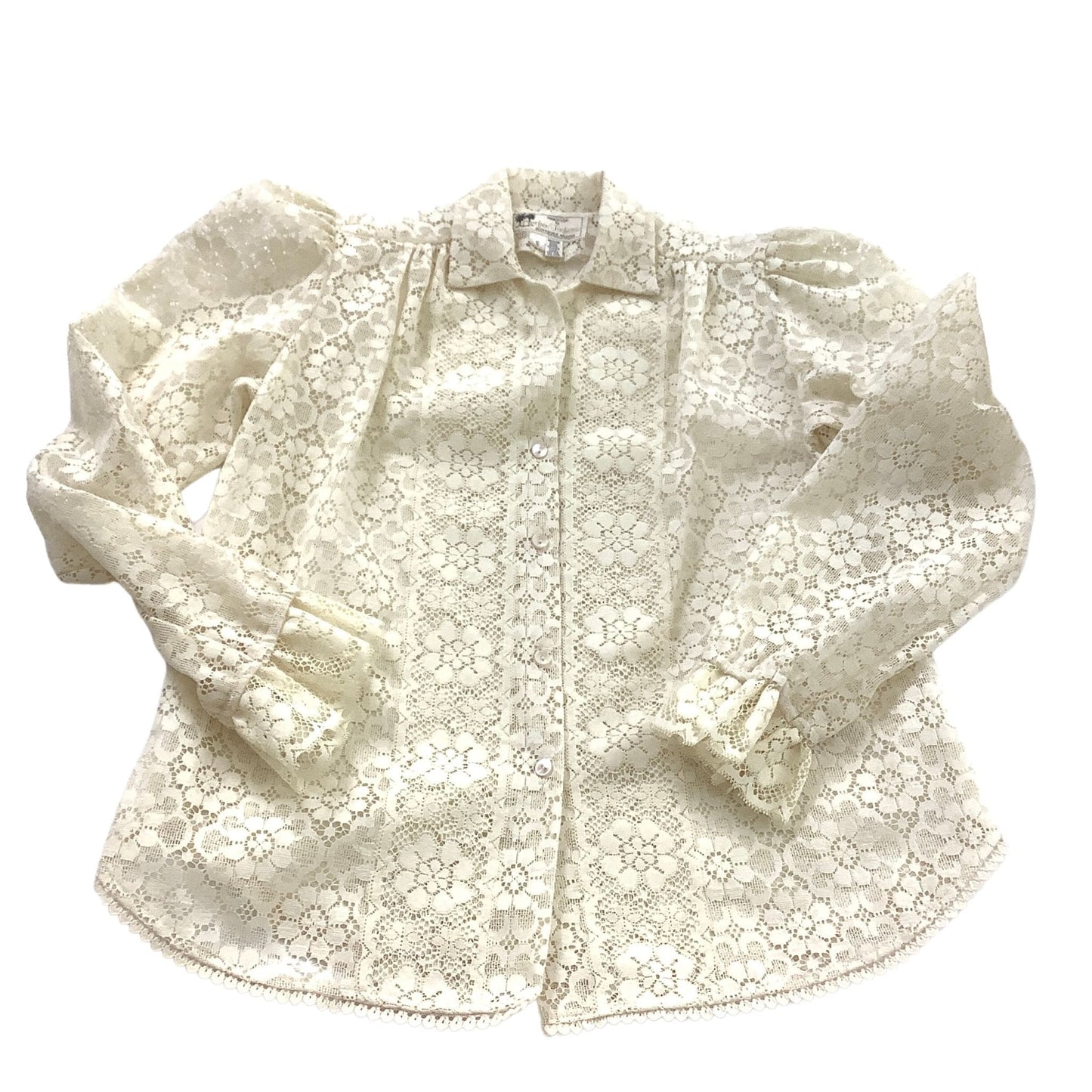 Vintage 1980s Lace Blouse - Carefree Fashions