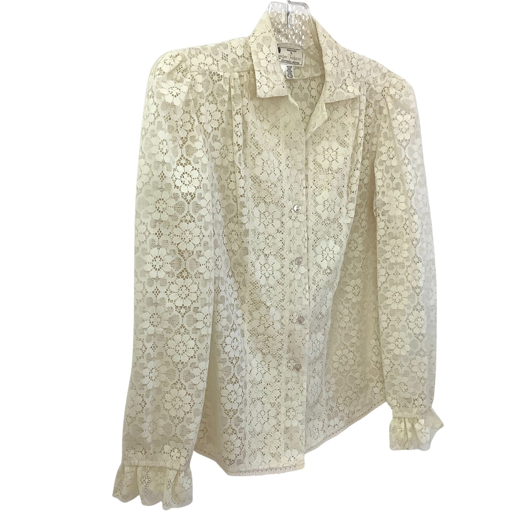 Vintage 1980s Lace Blouse - Carefree Fashions