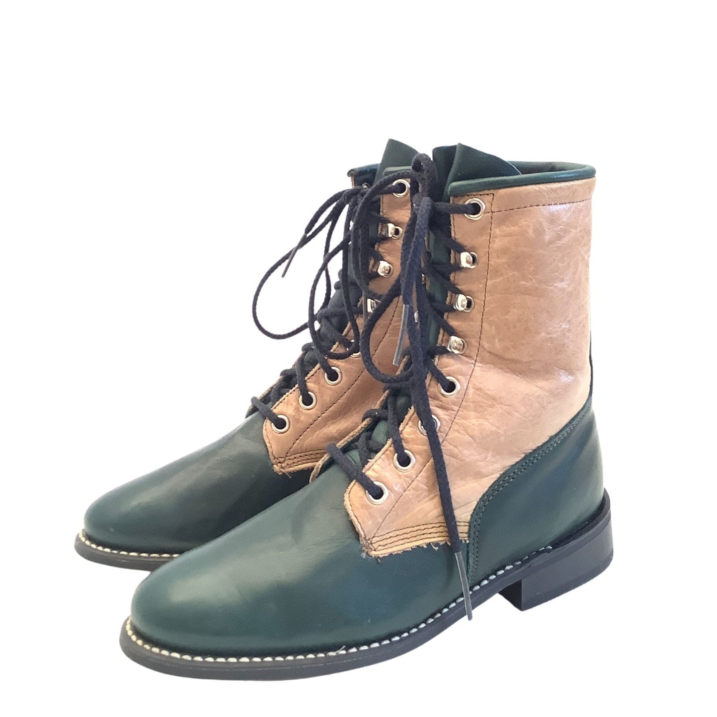 Laced Flat Ankle Boots