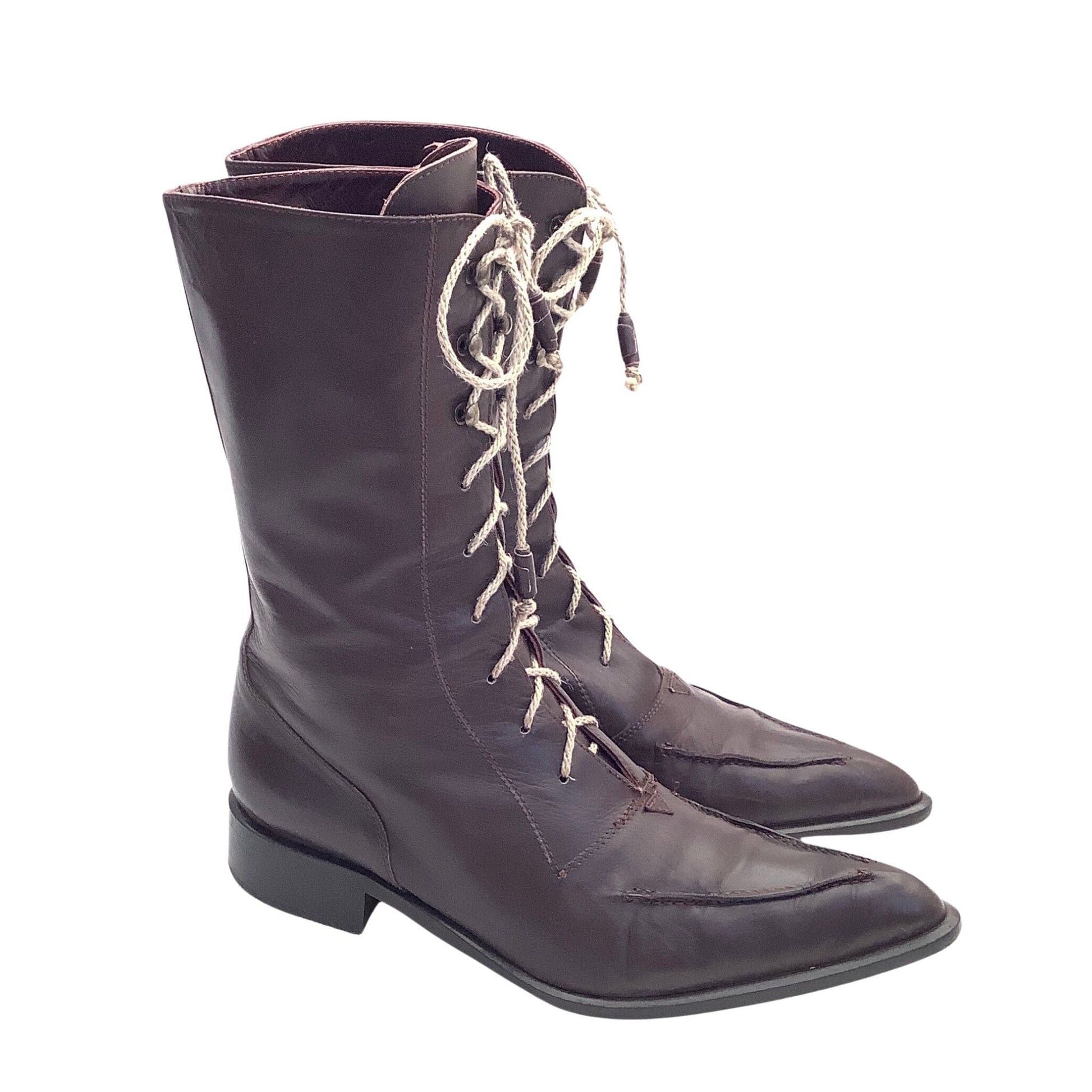 Laced Mid-Calf Boots