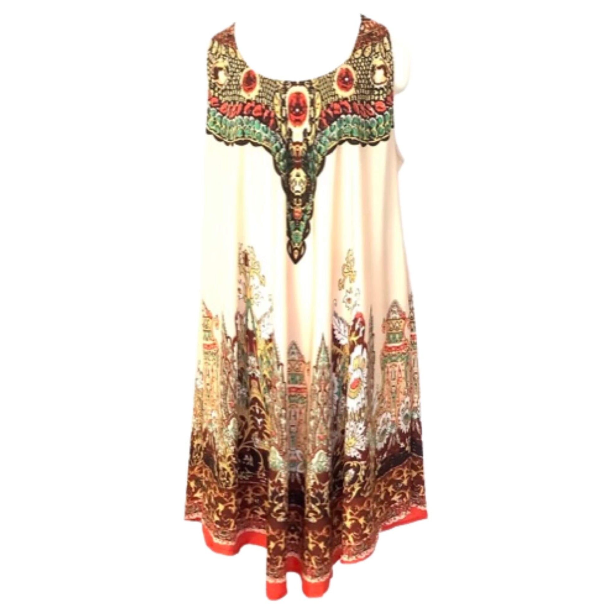 Lapogee Dress Sleeveless Bohemian Beaded Summer Size-XL Lapogee Dress Sleeveless Bohemian Beaded Summer Size-XL