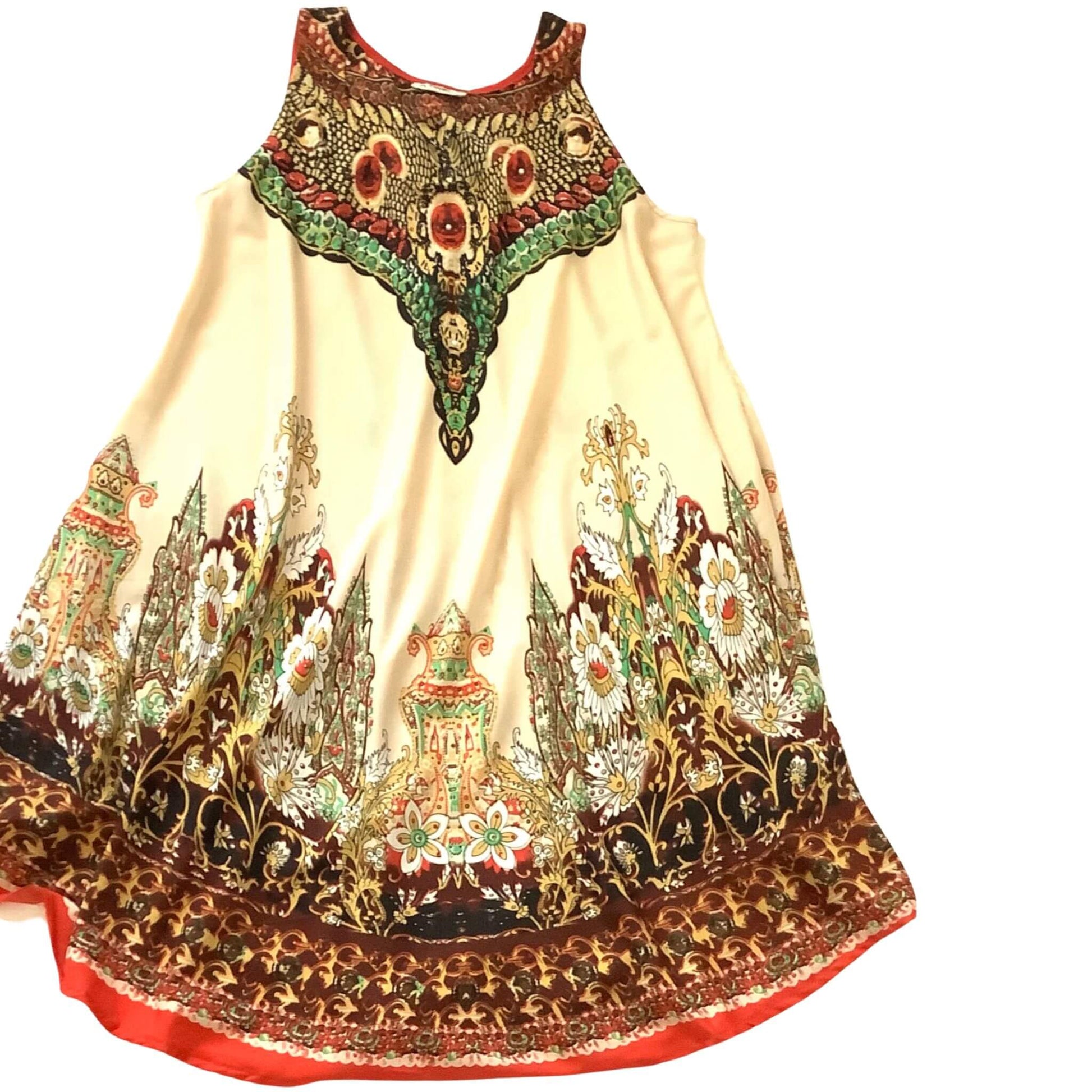 Lapogee Dress Sleeveless Bohemian Beaded Summer Size-XL Lapogee Dress Sleeveless Bohemian Beaded Summer Size-XL