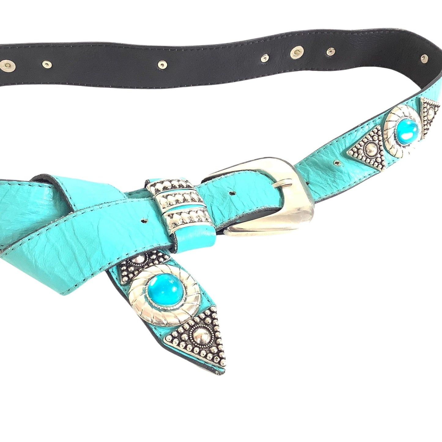 Women's Teal Western Belt Vintage