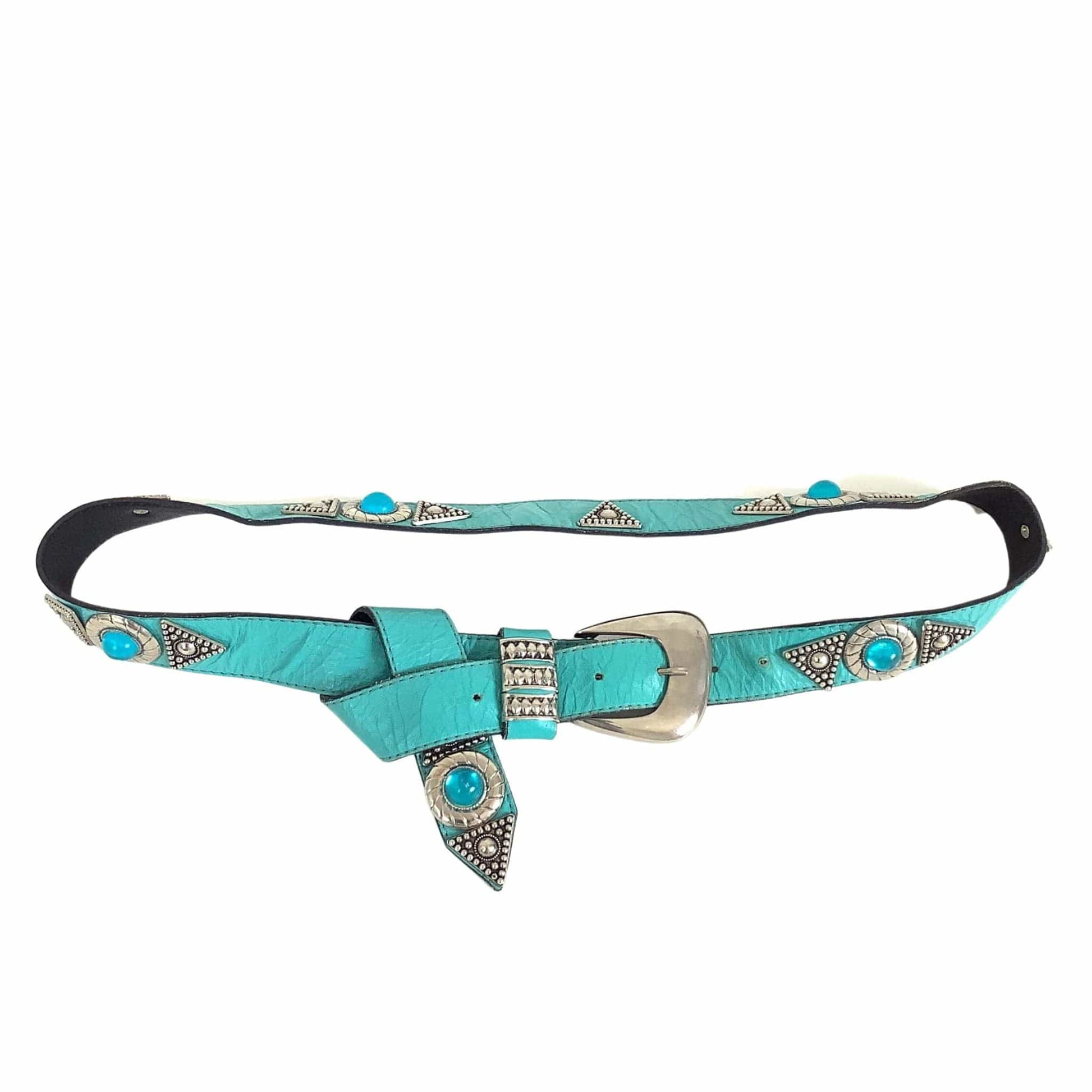 Women's Teal Western Belt Vintage