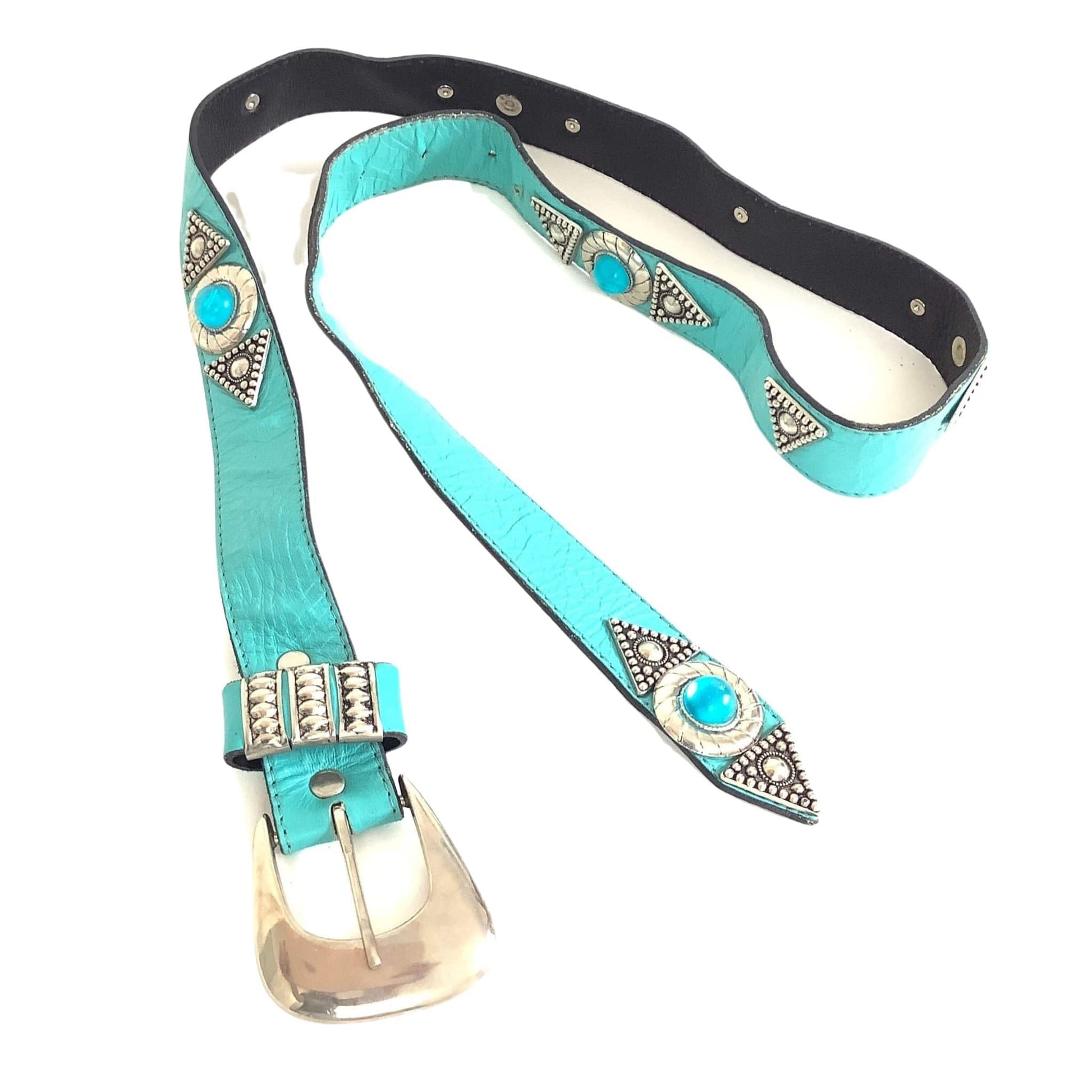 Women's Teal Western Belt Vintage